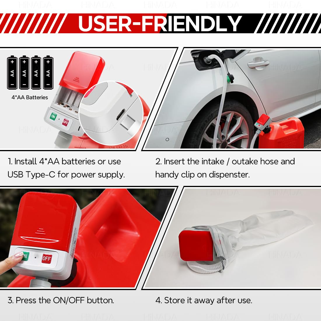 HiNADA quiet, low-noise motor during refueling.