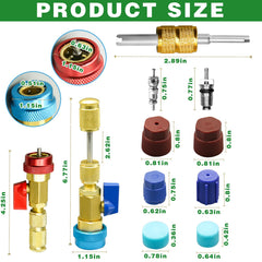 HINGTAI 31Pcs valve core remover with red high-pressure connector for secure removal