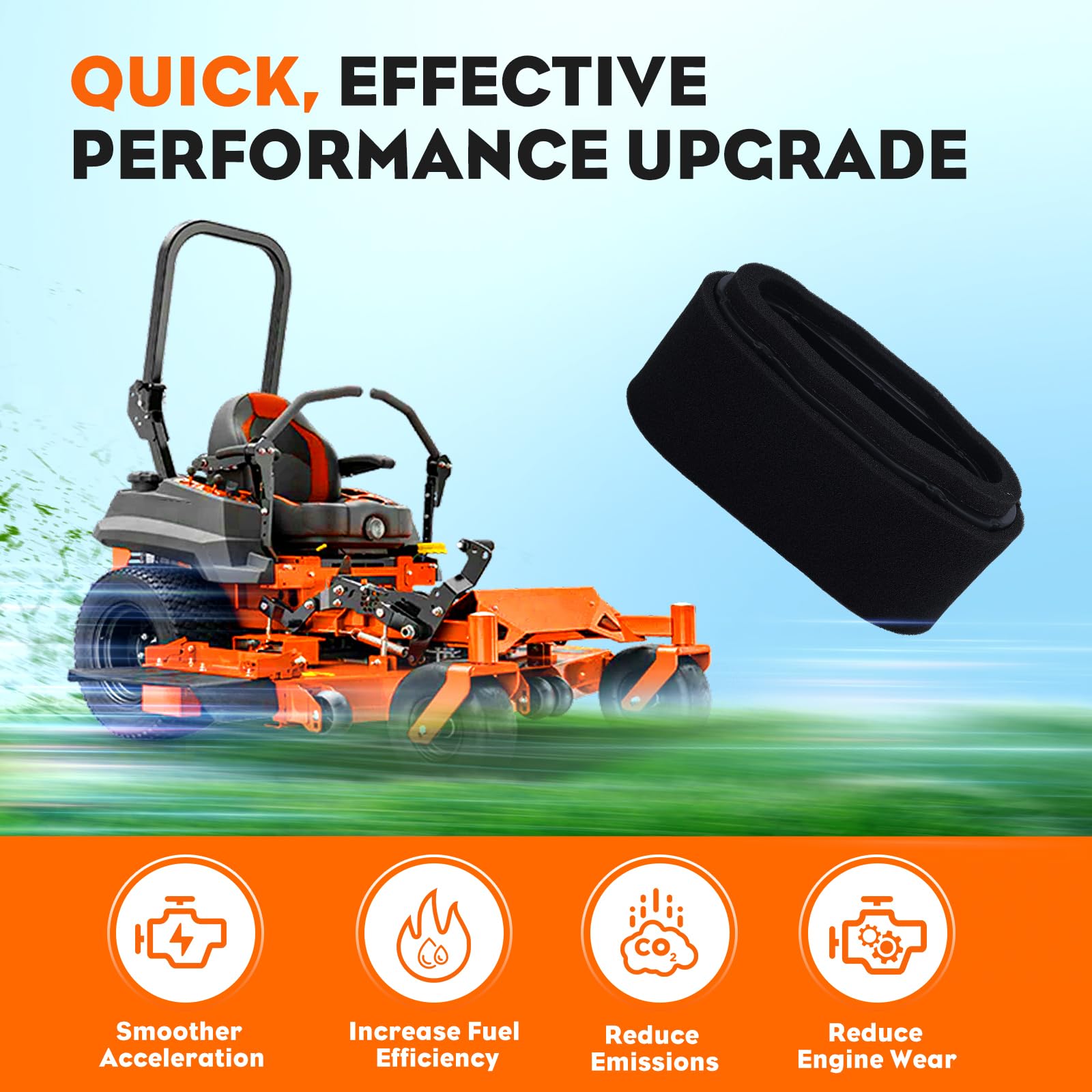 Hipa 11013-7027 air filter in use on a mower engine