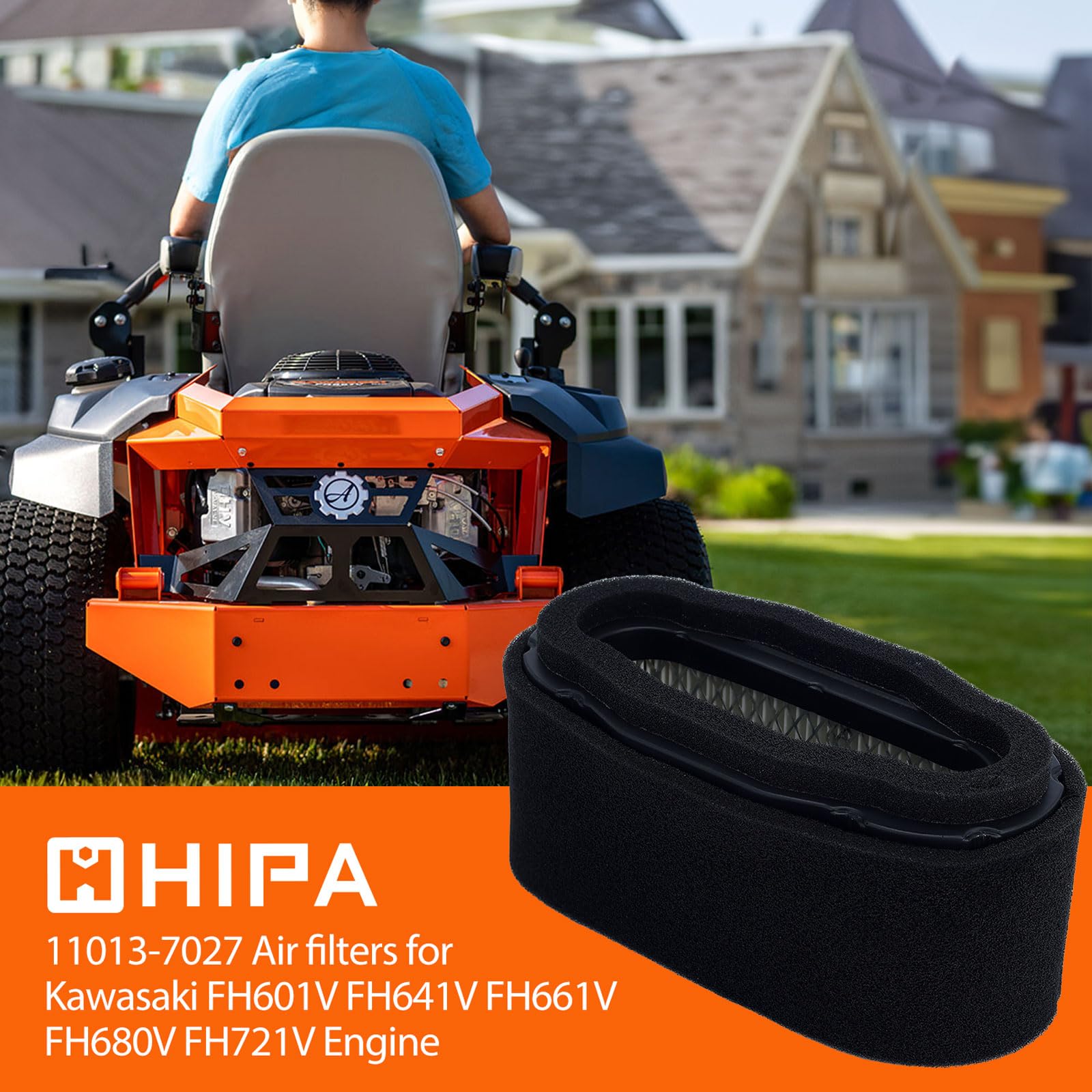 Hipa 11013-7027 air-filter side view showing the dual pack