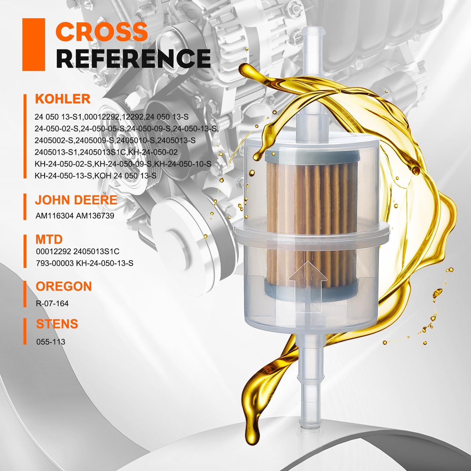 Hipa 24-050-02-S close-up shows durable media for steady fuel flow.