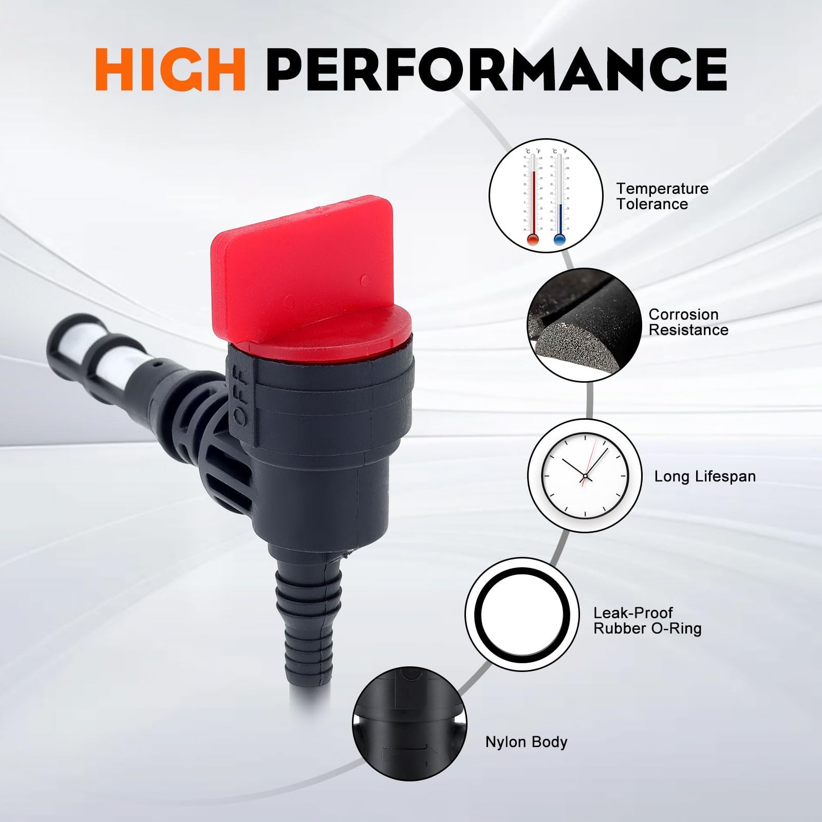 Hipa 2ft fuel line provides flexible routing for portable generators and washers
