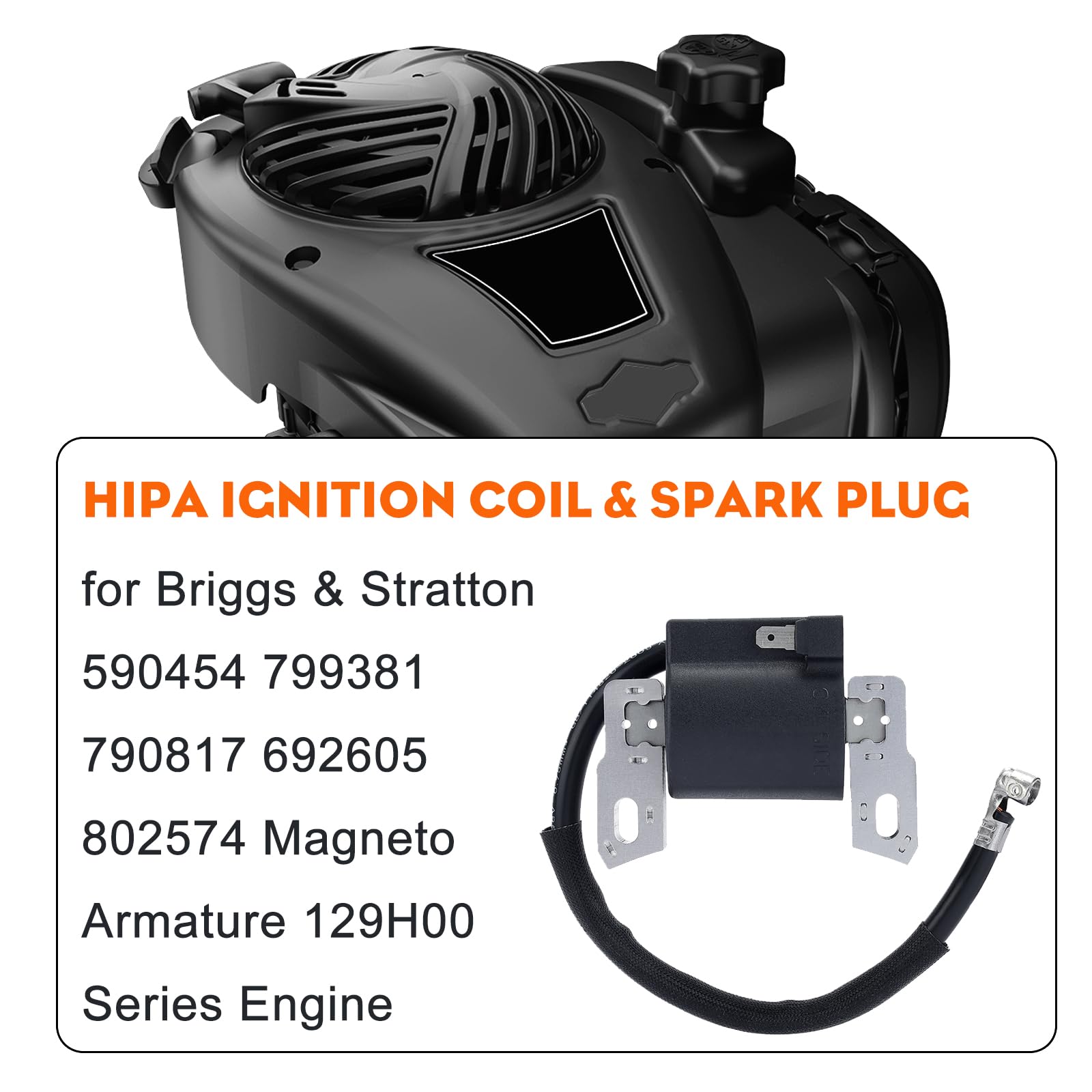 Hipa 590454 ignition coil side connection; easy installation and secure mounting.