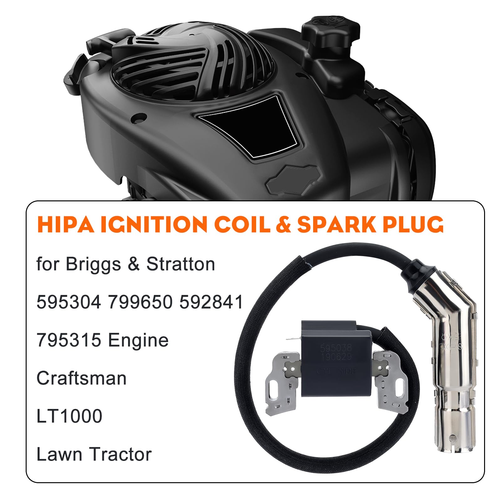 Hipa 595304 ignition coil packaging highlights OEM-replacement compatibility.
