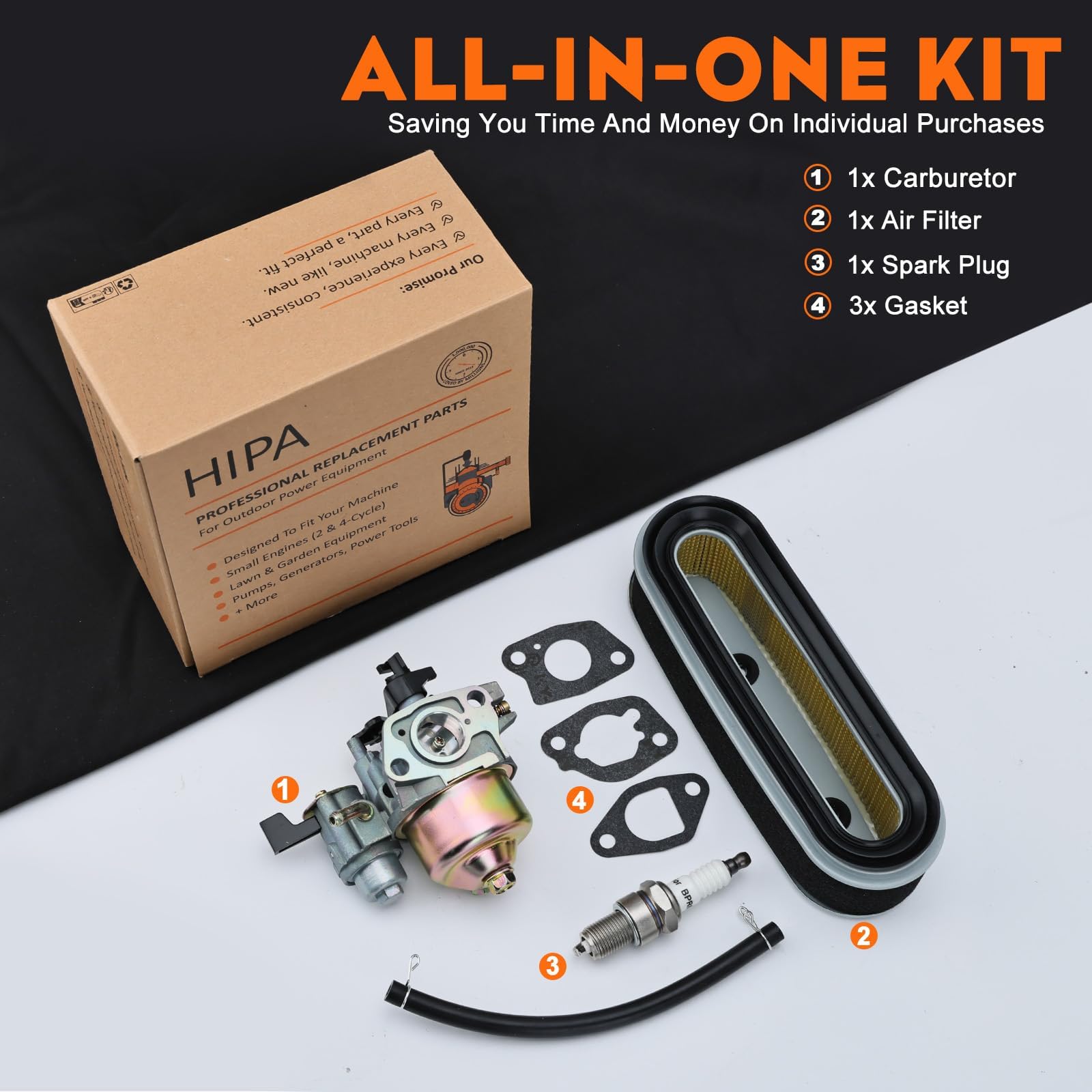 Hipa HR216 GXV160 spark plug included supports simple startup and maintenance.