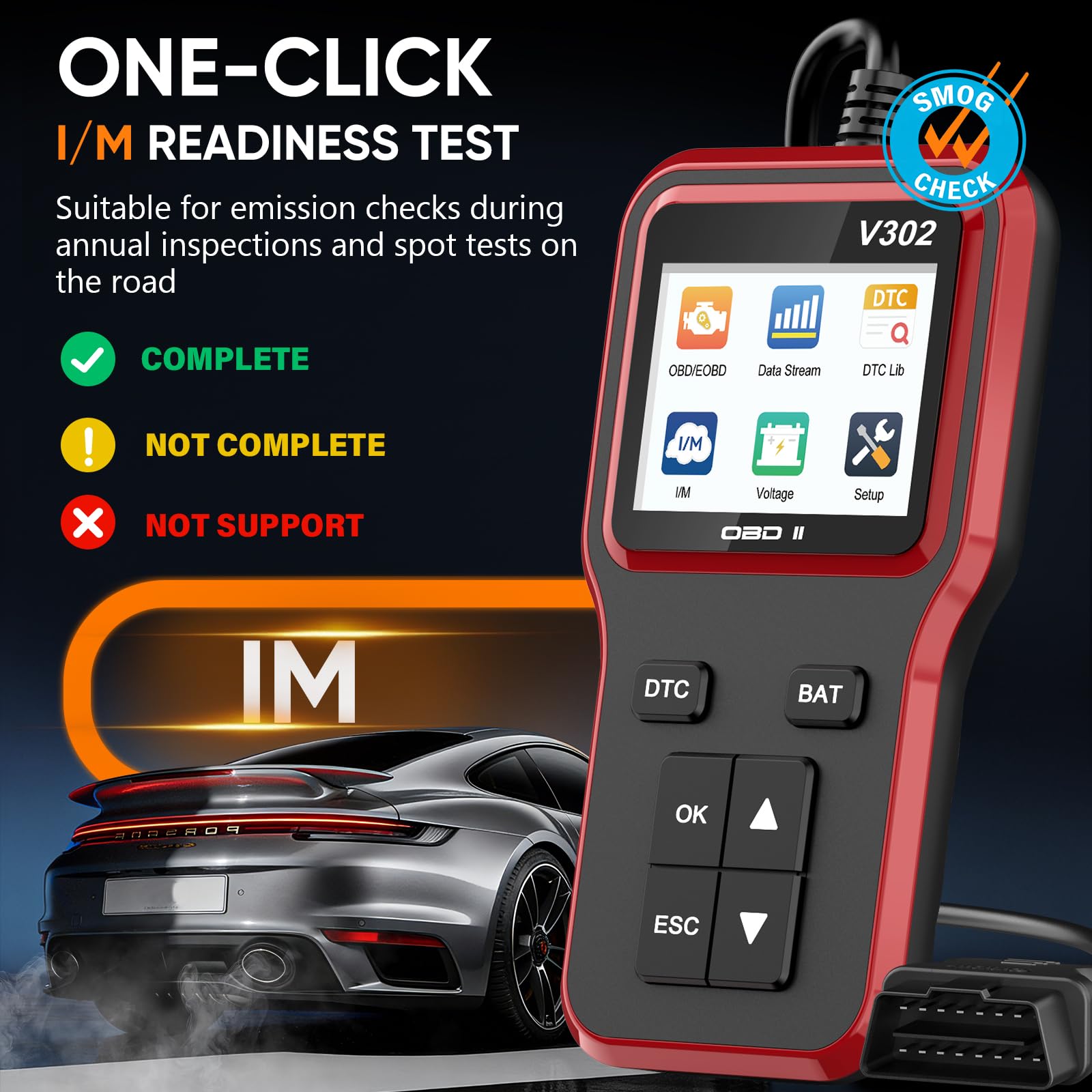 HipEpic OBD2 Scanner battery test shows vehicle voltage to gauge starting reliability.