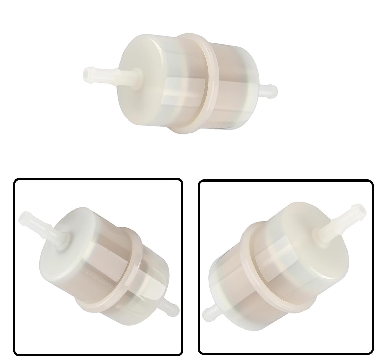 Hippotech 15 micron fuel filter 1/4 inch ID installed in fuel line for Kohler