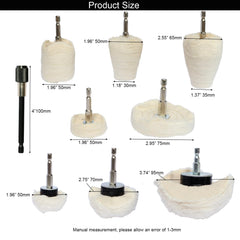 Hiqalty wheel hub buffing in action shows versatile shapes for recessed areas.