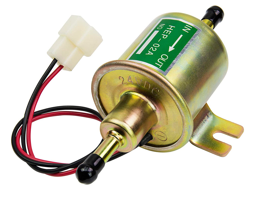 HiQltyla HEP-02A 24V fuel pump for motorcycles and lawn equipment.