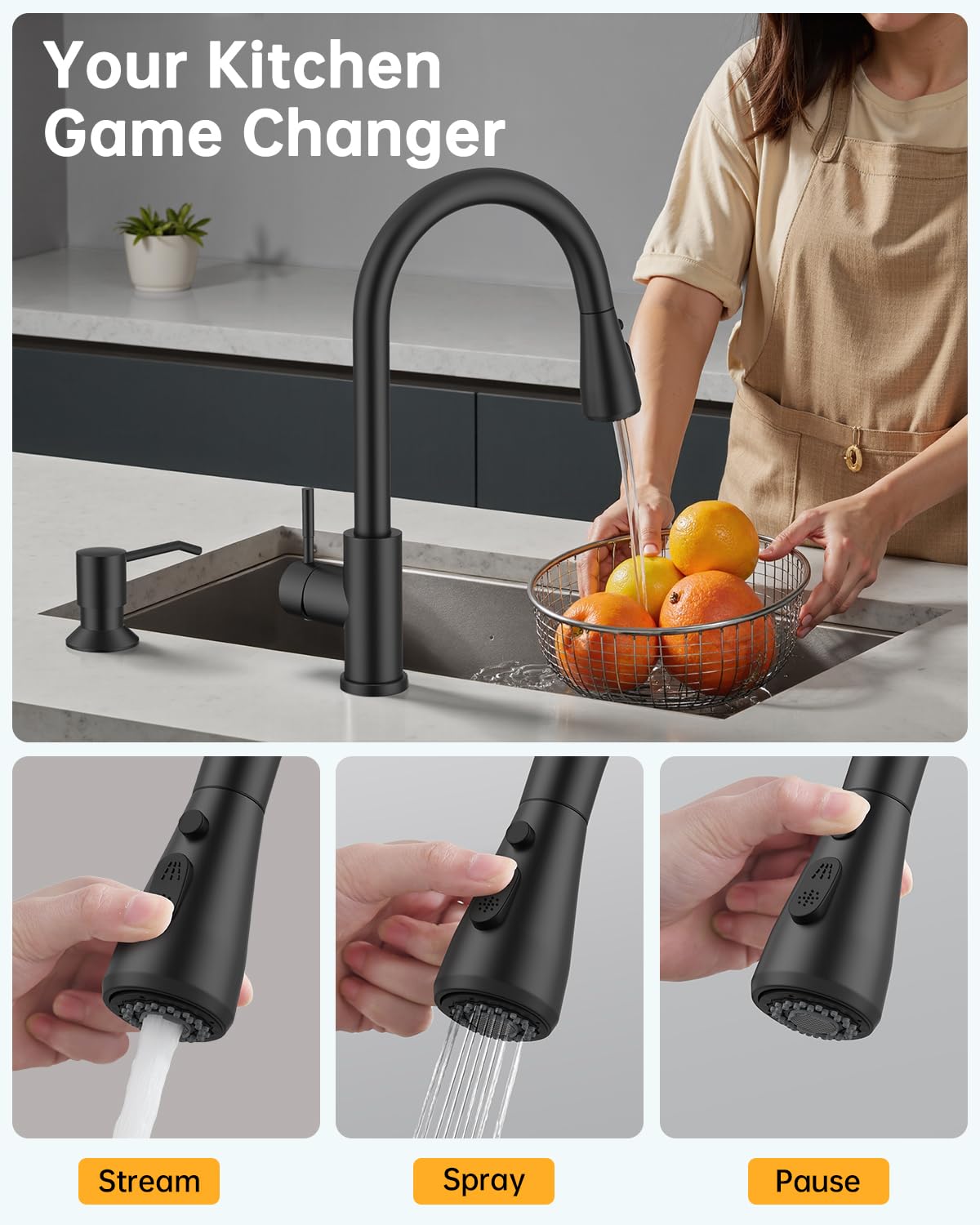 Hiqufet lead-free stainless steel build ensures durable, safe materials.