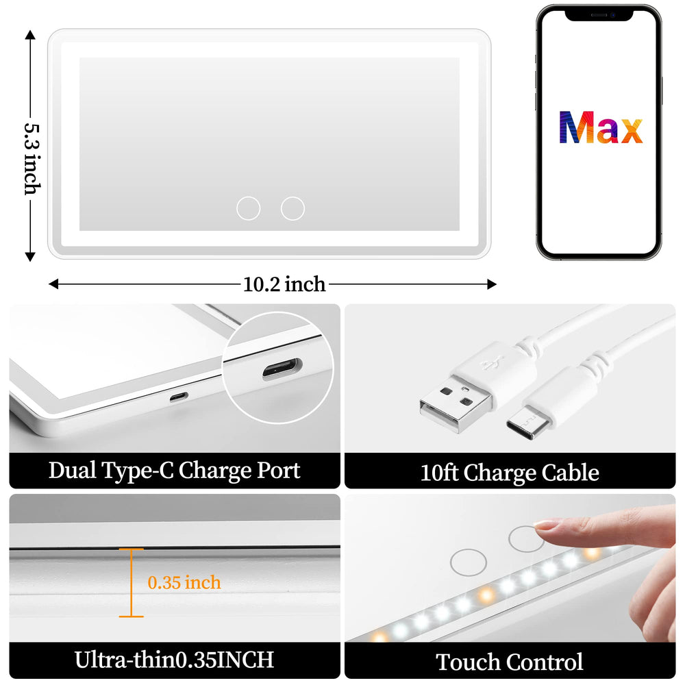 Hirger smart double-touch control enables quick brightness and color adjustments.