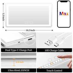Hirger smart double-touch control enables quick brightness and color adjustments.