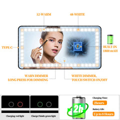 Hirger smart touch controls on the vanity mirror for easy operation.