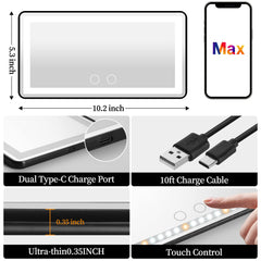 Hirger USB rechargeable mirror enables cordless makeup on the road.