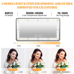 Hirger visor mirror with three color modes for day and night reflections.