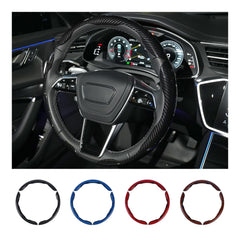 Hiseanllo carbon fiber steering wheel cover with sleek finish improves grip and style