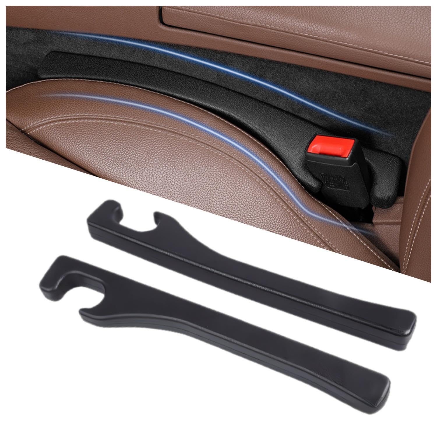 Hiseanllo front view showing both PU leather gap fillers, prevents dropped items