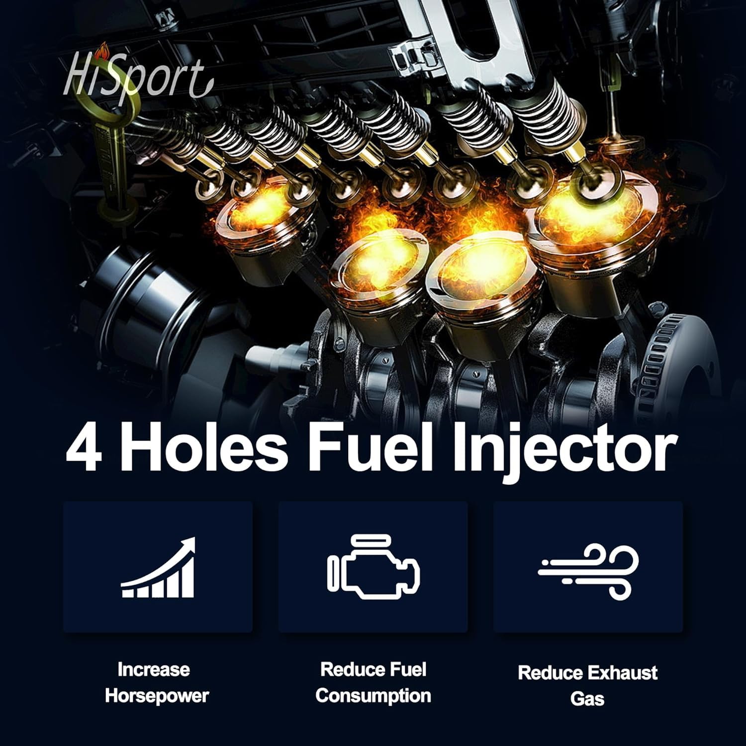 HiSport 4-hole design enabling smooth, accurate fuel spray