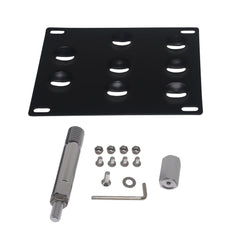 HiSport license plate front bracket for Mercedes CLA-Class blends with a clean matte finish.