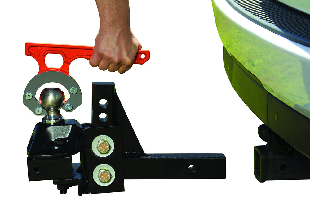HitchGrip on a hitch ball ready for effortless lifting