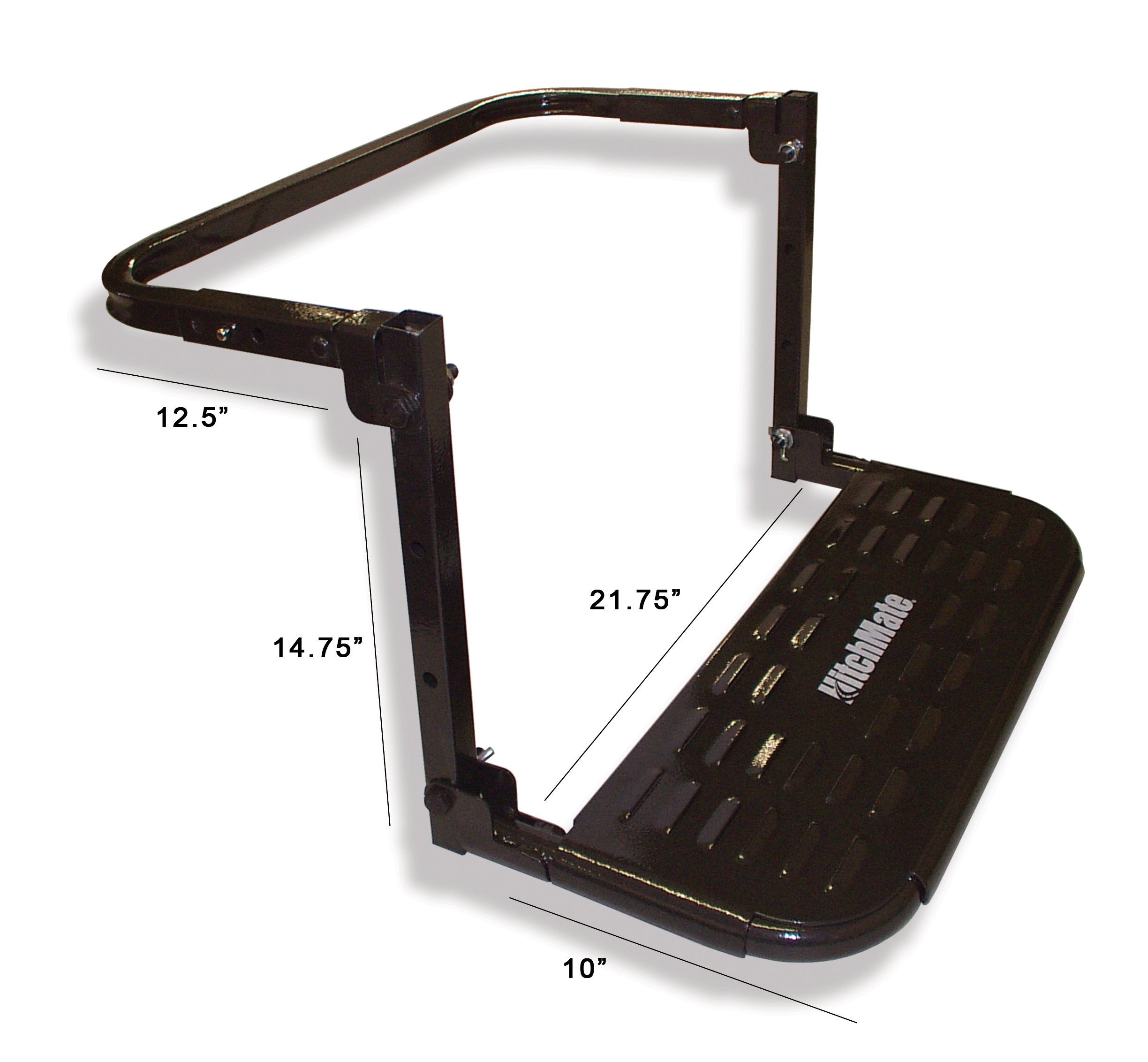 HitchMate TireStep folded flat with its soft storage bag for compact storage