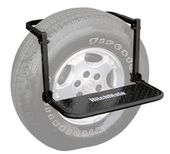 HitchMate TireStep mounted on a tire for stable roof rack access