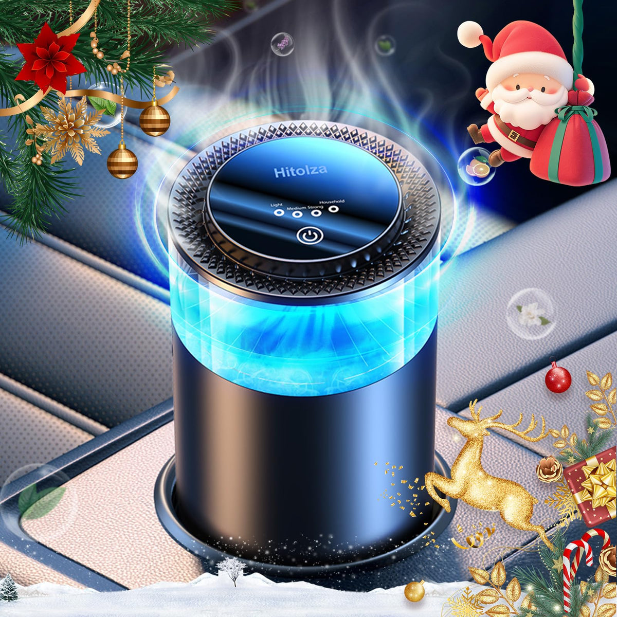 Hitolza smart car air freshener with waterfall design delivering lasting fragrance.