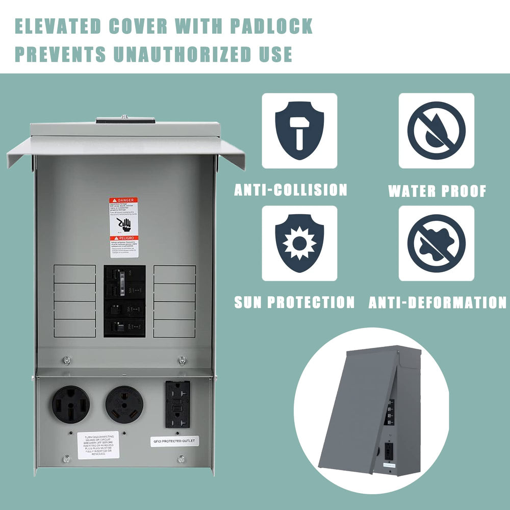 Hiweld outdoor-ready panel is suitable for job sites, RV parks, or backyards.