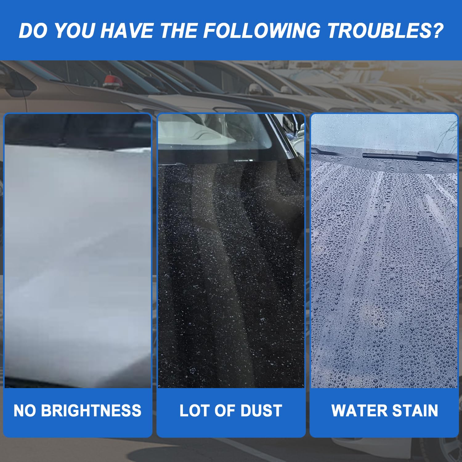 HIXO window glass cleaner coating improves visibility and wiper performance.