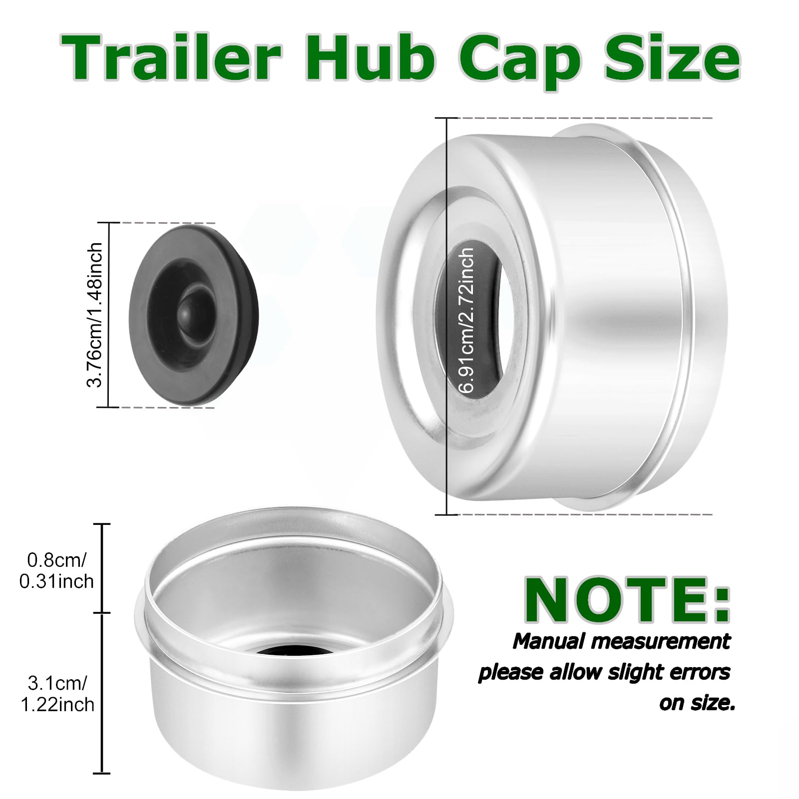 HIYALOT hub cap with metal finish guards against corrosion on long hauls