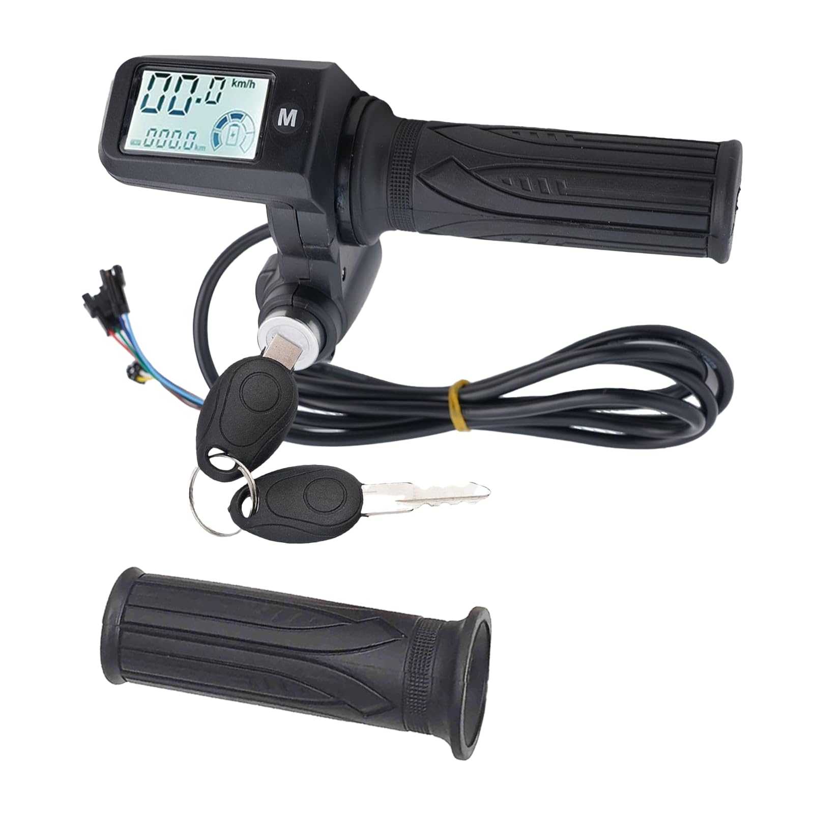 Hizoncore full twist throttle with 8-pin connector for versatile e-bike compatibility.