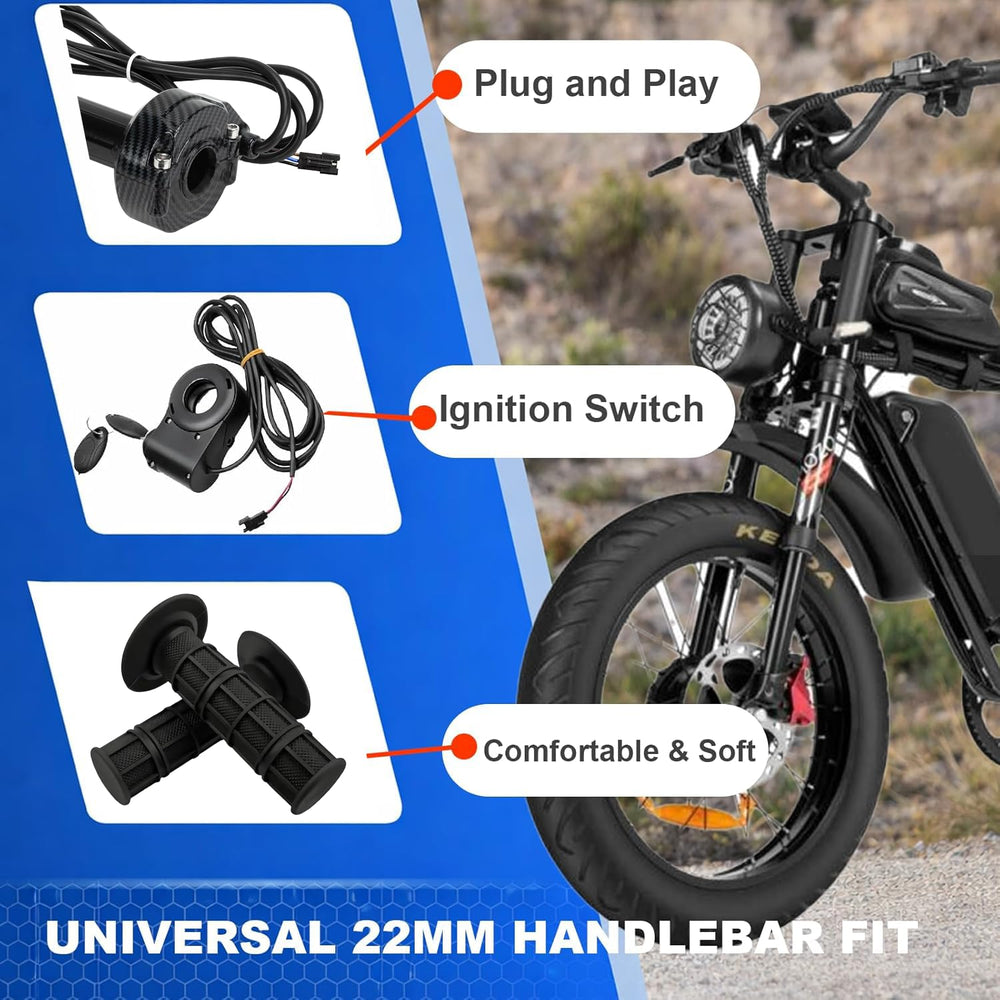 Hizoncore Surron-style sealed throttle stands up to rain and mud performance.