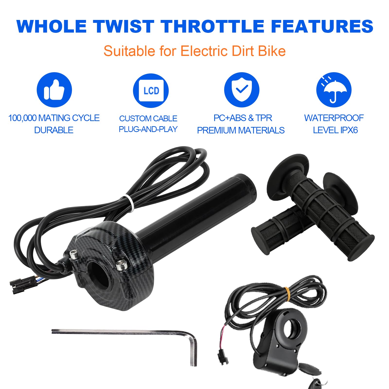 Hizoncore weather-resistant throttle withstands rugged off-road rides.