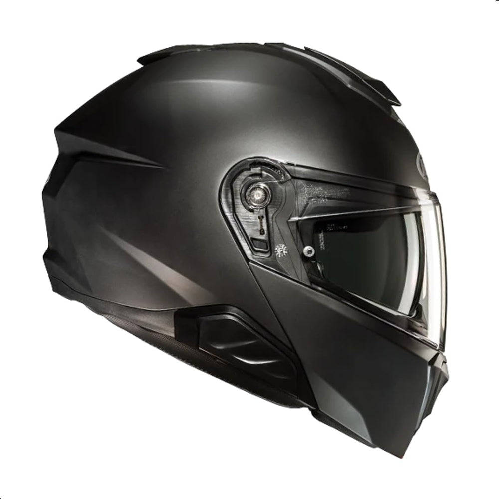 HJC i91 pinlock shield closeup highlighting UV protection and anti-scratch coating.