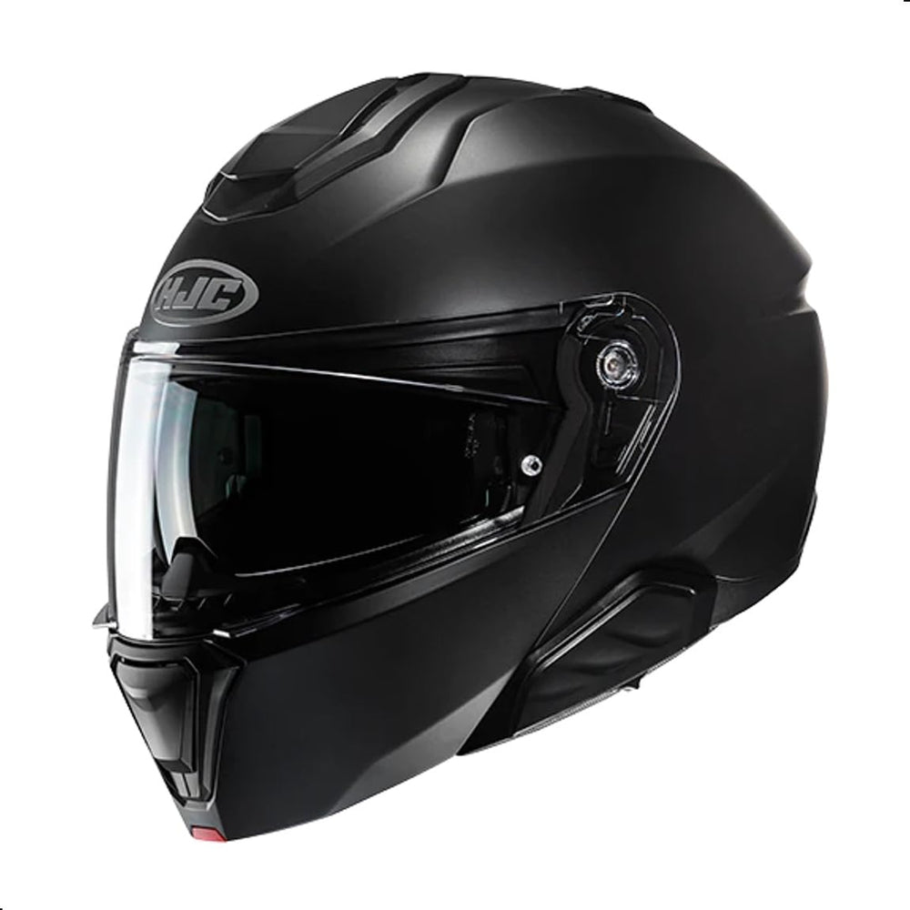 HJC i91 solid modular helmet front view showing aerodynamic shell and visor for comfort.