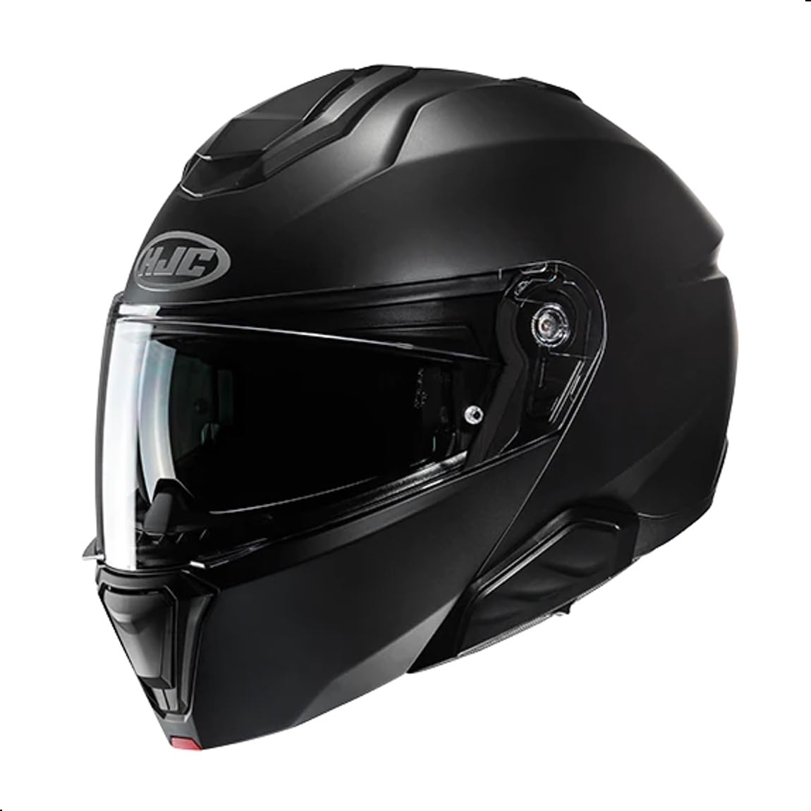 HJC i91 solid modular helmet front view showing aerodynamic shell and visor for comfort.