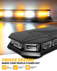 HLauto 406D amber white LED lighting provides 360 degree visibility for safety.