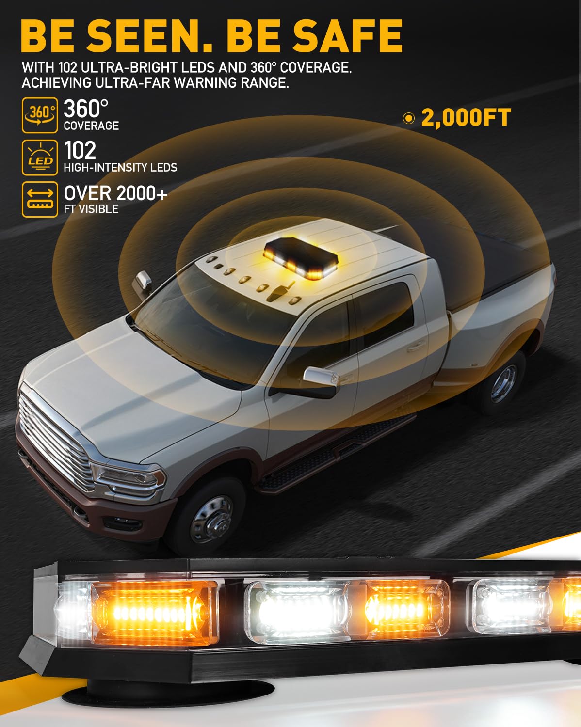 HLauto 406D magnetic base enables quick, paint-safe rooftop mounting.