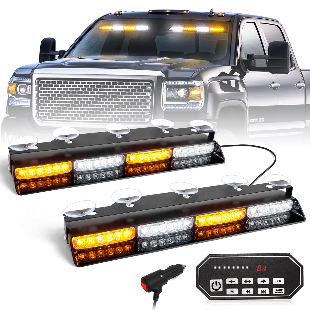 HLauto 604N front-view emergency dash strobe enhances roadside visibility.