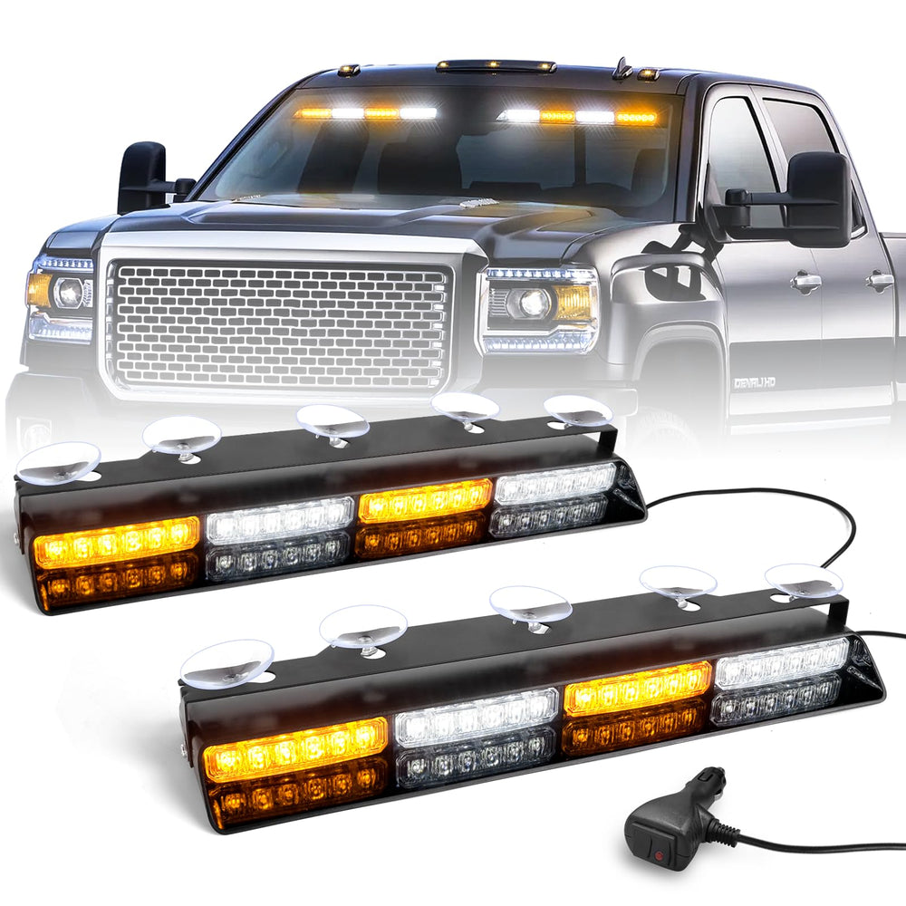 HLauto 6Z4J front view dash strobe lights boost daytime visibility for safer driving