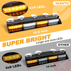 HLauto 6Z4J rear view shows amber-white signals for warning behind your vehicle
