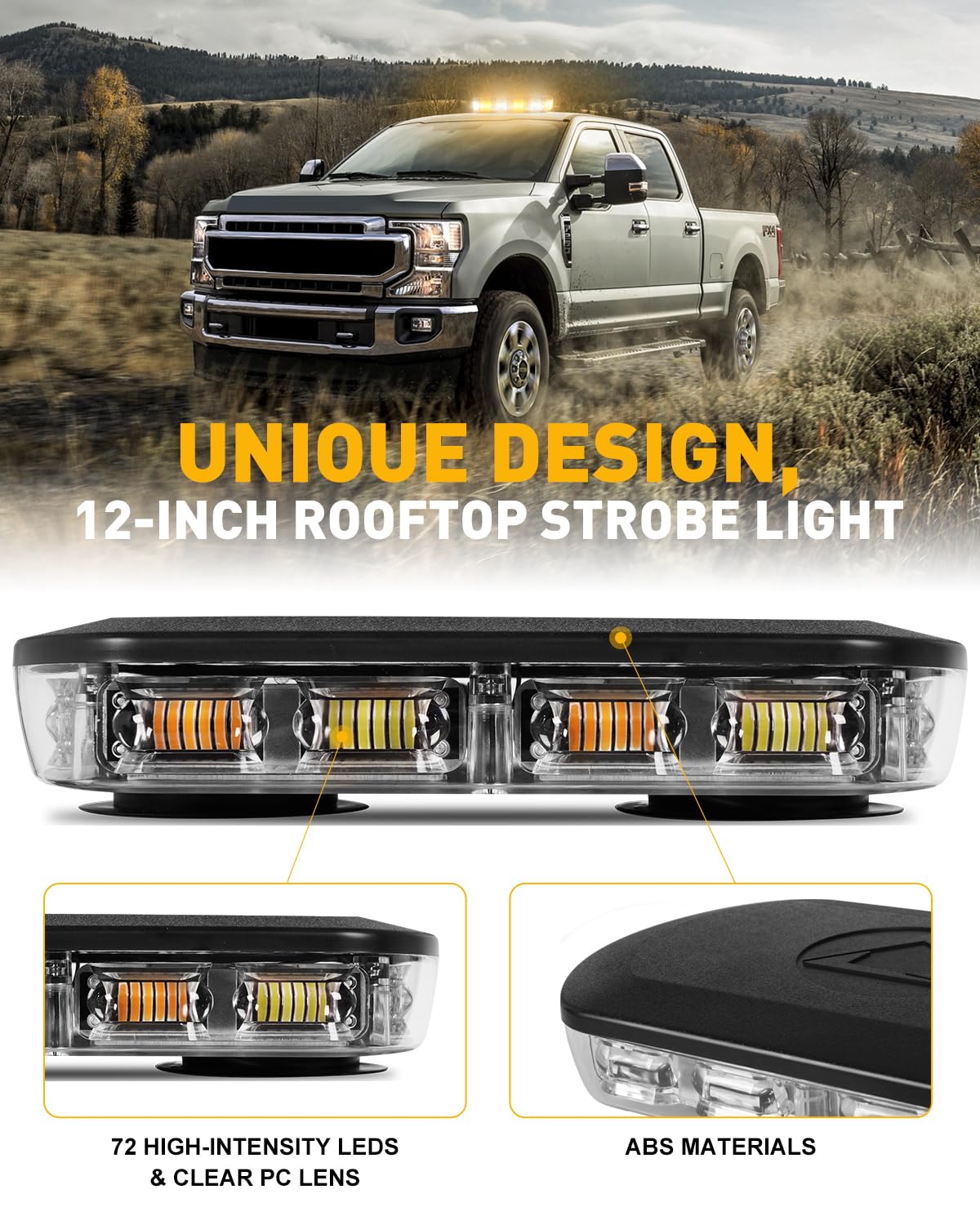 HLauto 700A 72‑LED beacon delivers bright warning signals