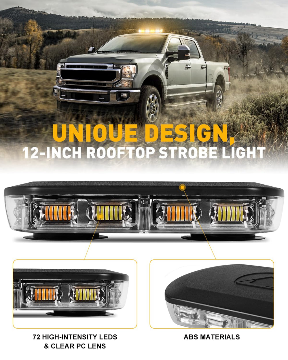 HLauto 700A 72‑LED beacon delivers bright warning signals