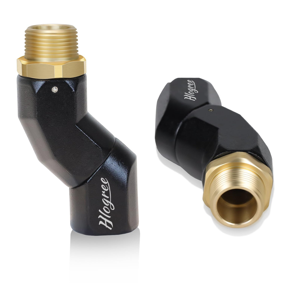 HLOGREE 360 rotating fuel hose connector in use, reducing hose twist during refueling.