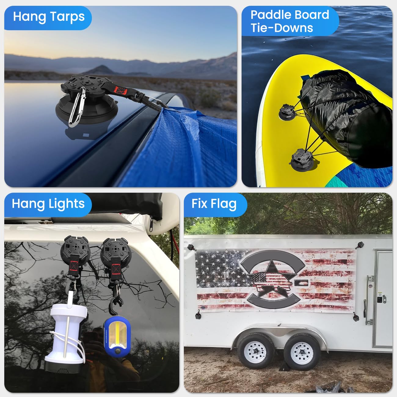 HLOGREE four buckles included for versatile outdoor tie-downs