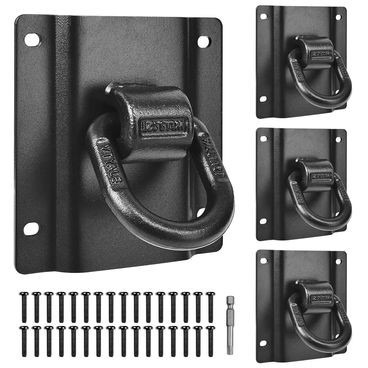 Hlplenn 4-pack heavy-duty tie-down anchors front view for secure truck bed cargo