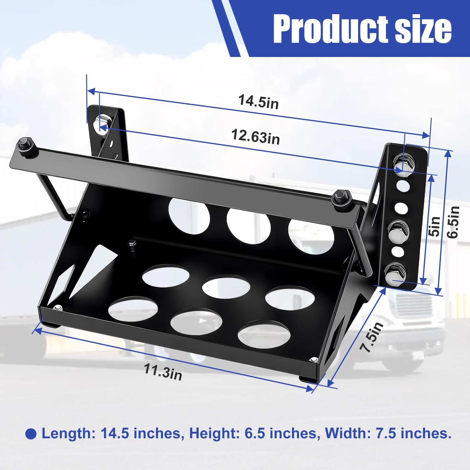 HLTIT battery tray installed on a vehicle with bolt-in mounting