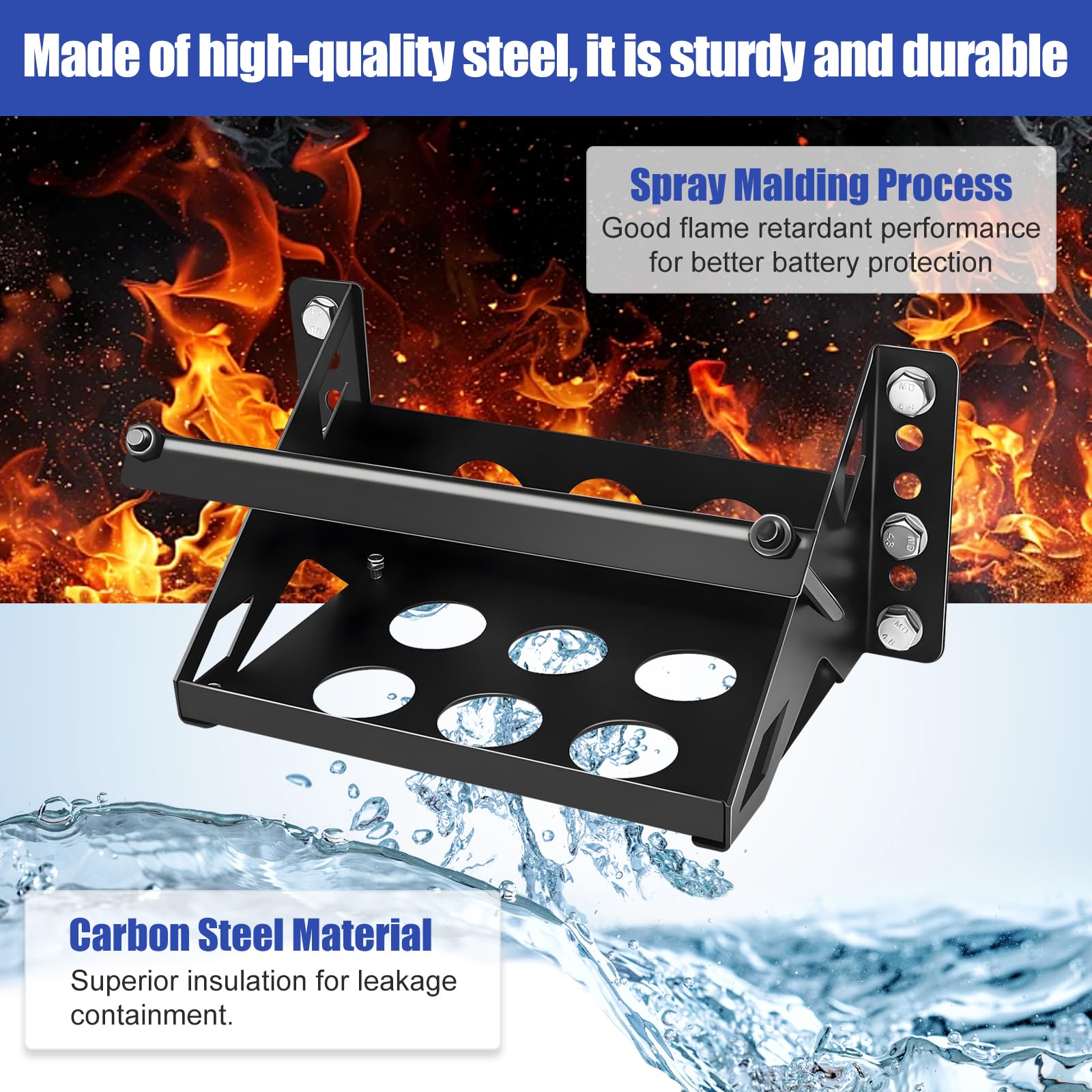 HLTIT tray interior with round holes for cooling and drainage