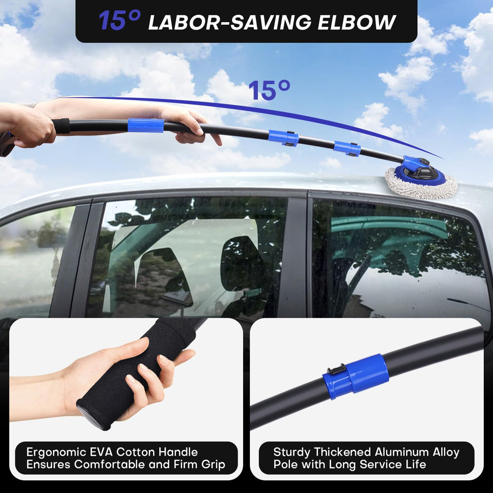 Hmdswa 15° curved pole design helps reach wheel wells with ease.