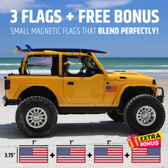 HMmagnets American flag magnet on the right side of a car keeps stars forward